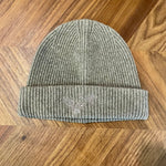 Beige wool winter hat with embroidered Killer Whale design by Haida artist Jesse Brillon