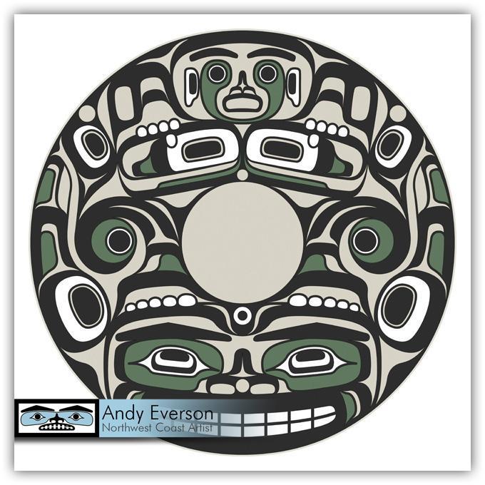 Native fine art print called Na̱wiła ła̱nx̱a by indigenous artist Andy Everson