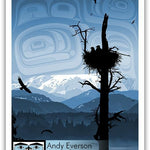 Native fine art print called Nest by indigenous artist Andy Everson