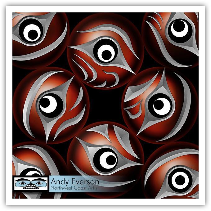 Native fine art print called New Beginning by indigenous artist Andy Everson