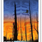 Native fine art print called Nimpkish Sunset by indigenous artist Andy Everson