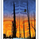 Native fine art print called Nimpkish Sunset by indigenous artist Andy Everson