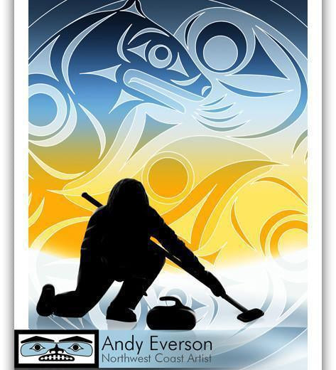 Native fine art print called Otter by indigenous artist Andy Everson