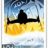 Native fine art print called Raven by indigenous artist Andy Everson