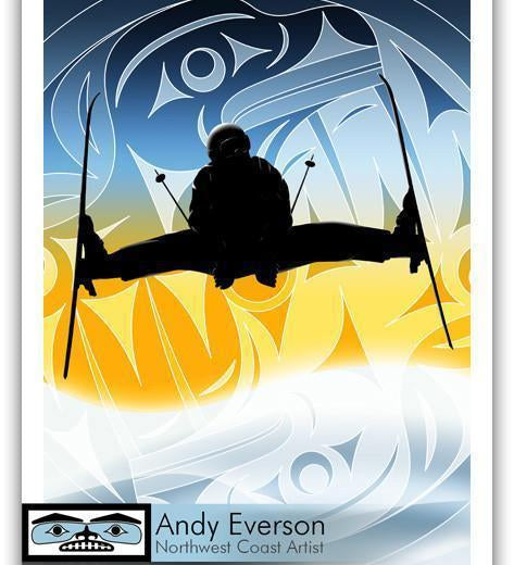 Native fine art print called Raven by indigenous artist Andy Everson