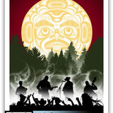 Native fine art print called Releasing the Spirit by indigenous artist Andy Everson