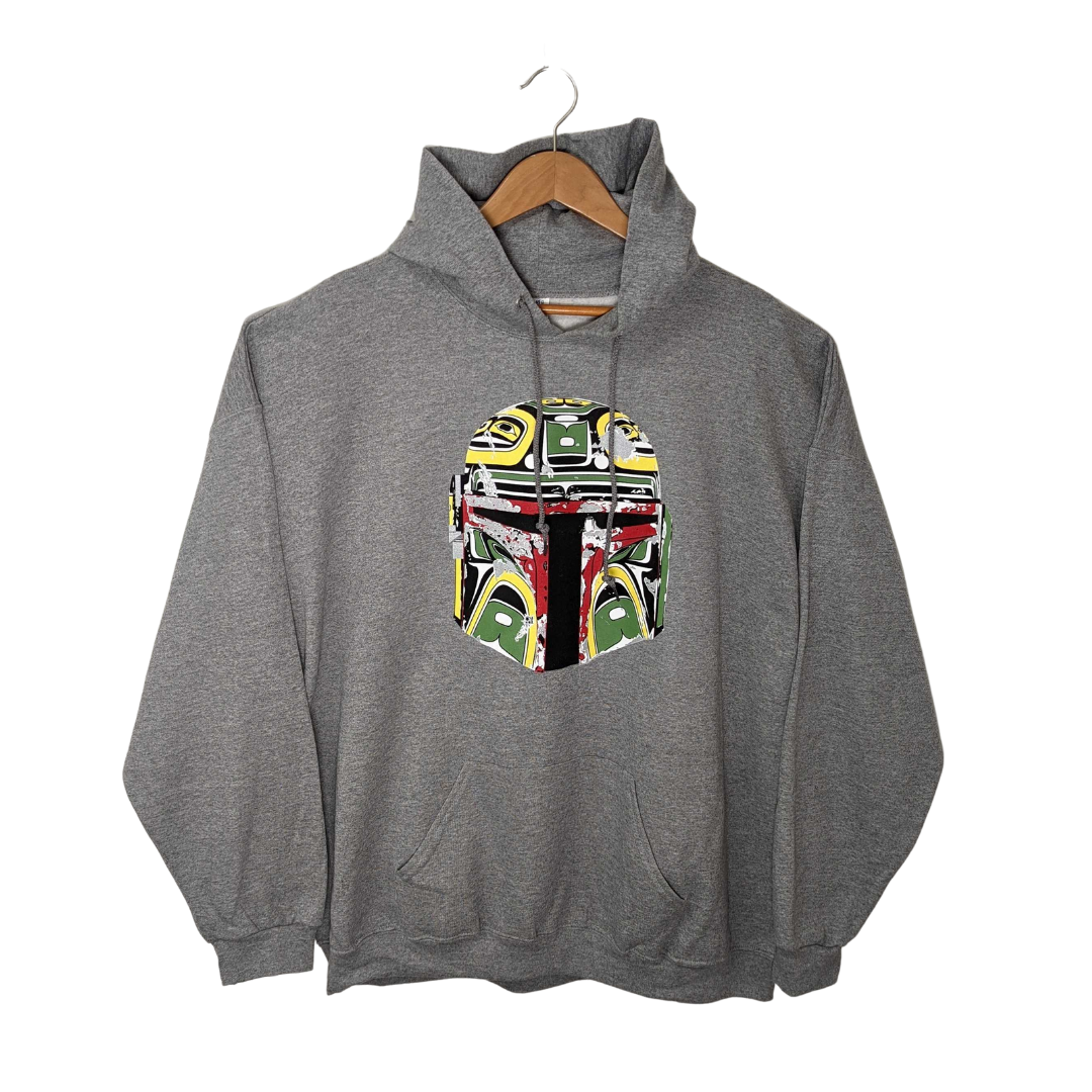Front view of unisex hoodie called Resilience by indigenous artist