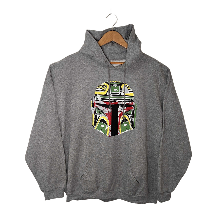 Front view of unisex hoodie called Resilience by indigenous artist