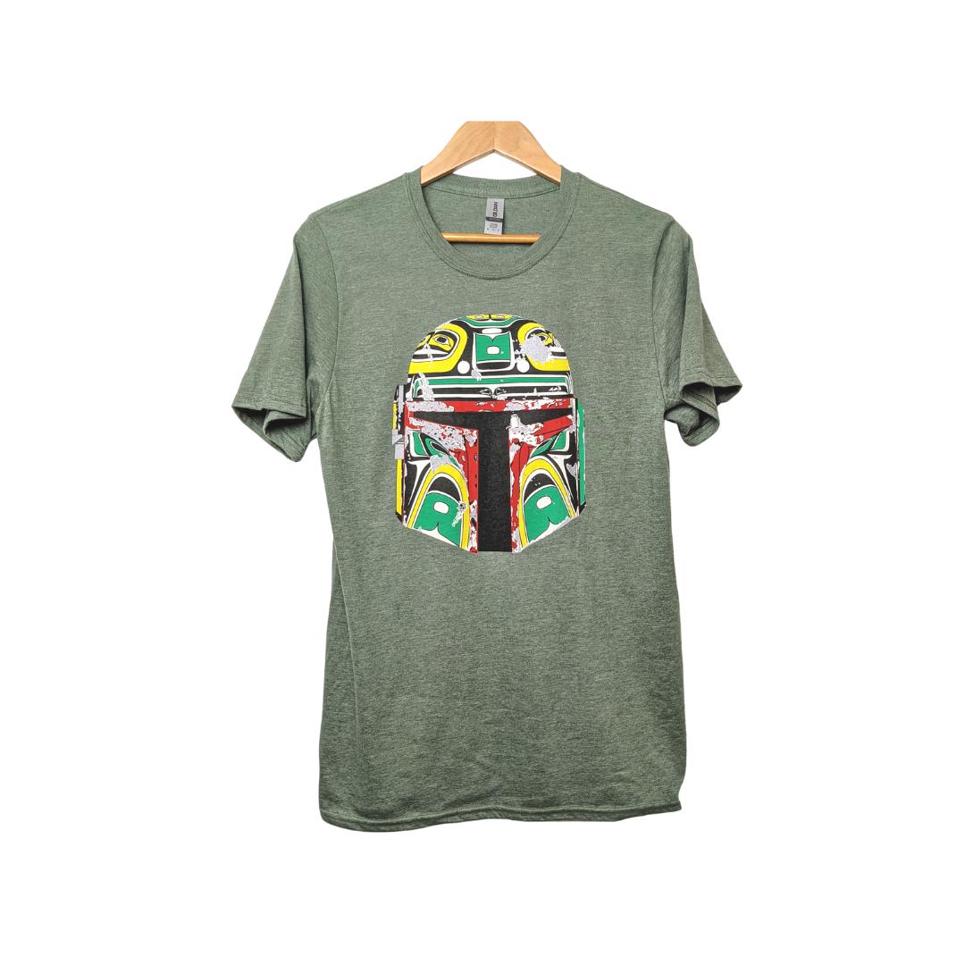 Front view of Resilience Unisex T-Shirt by indigenous artist Andy Everson