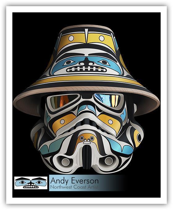 Native fine art print Mask Series Resist by indigenous artist Andy Everson
