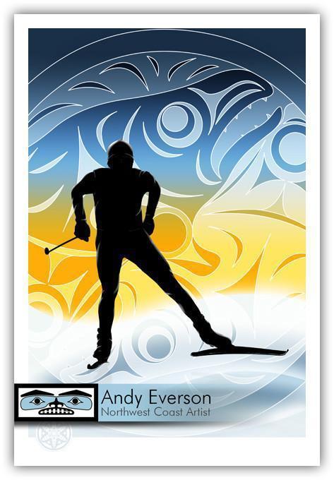 Native fine art print called Salmon by indigenous artist Andy Everson