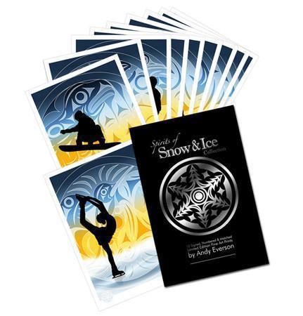 Native fine art print called Spirits & Snow Box Set by indigenous artist Andy Everson