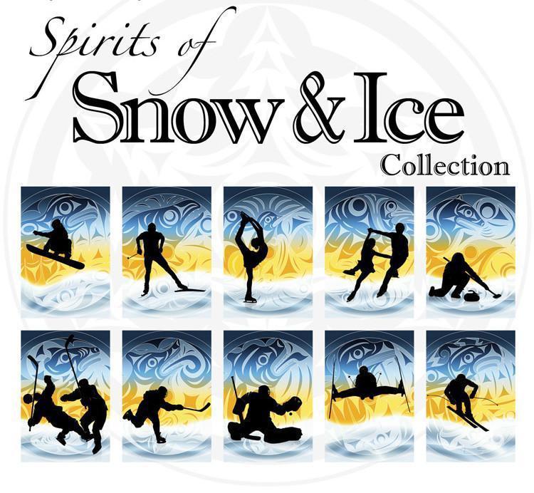 Native fine art print called Spirits and Snow Box Set by indigenous artist Andy Everson