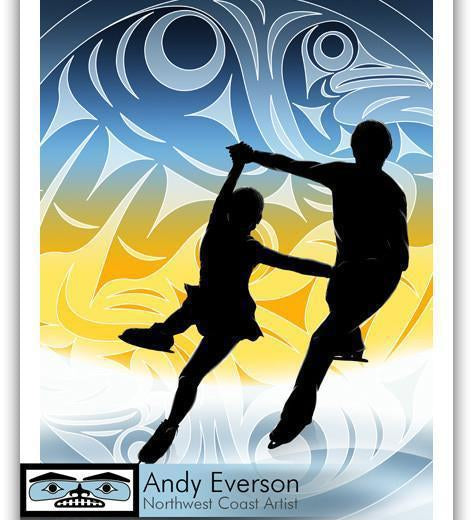 Native fine art print called Swan by indigenous artist Andy Everson