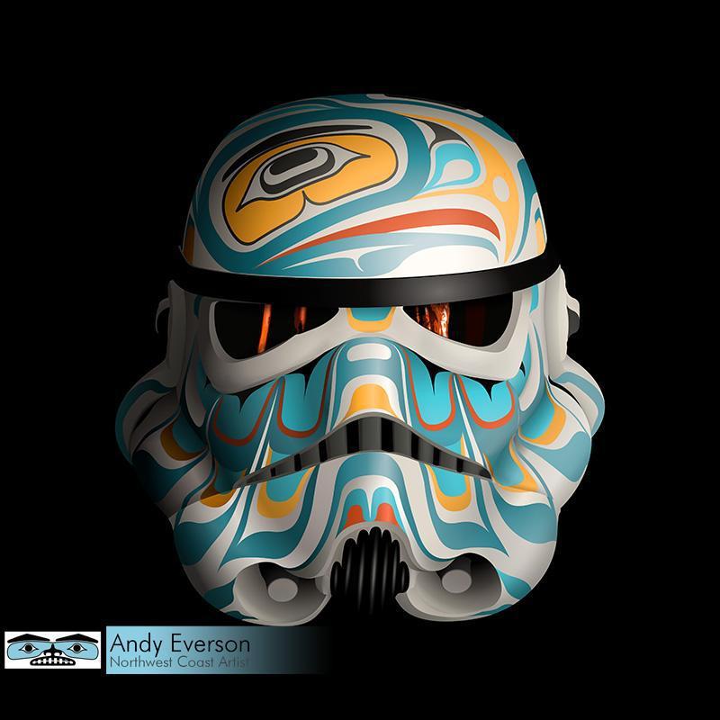 Native fine art print Mask Series called Tenacious by indigenous artist Andy Everson