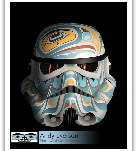 Native fine art print Mask Series Tenacious by indigenous artist Andy Everson