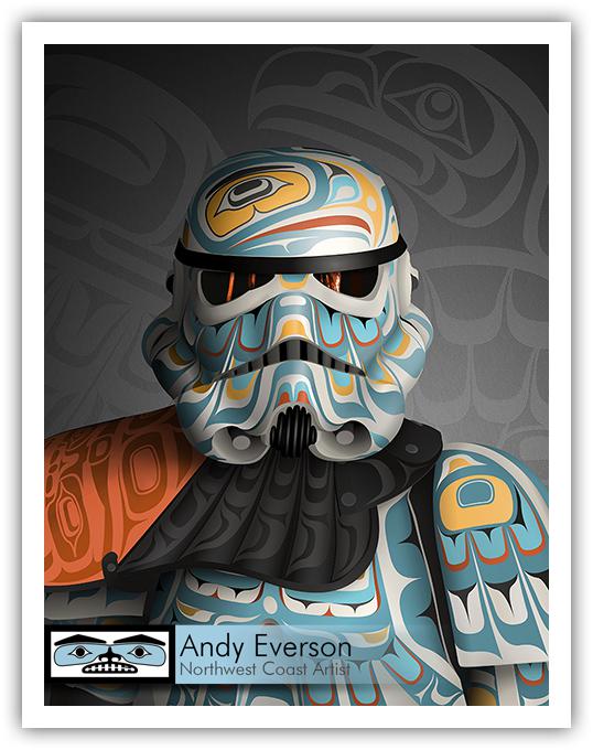 Native fine art print called Tenacity by indigenous artist Andy Everson