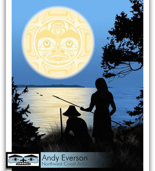 Native fine art print called Watchmenby indigenous artist Andy Everson