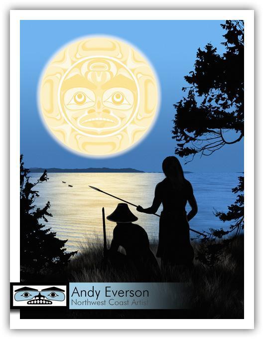 Native fine art print called Watchmenby indigenous artist Andy Everson