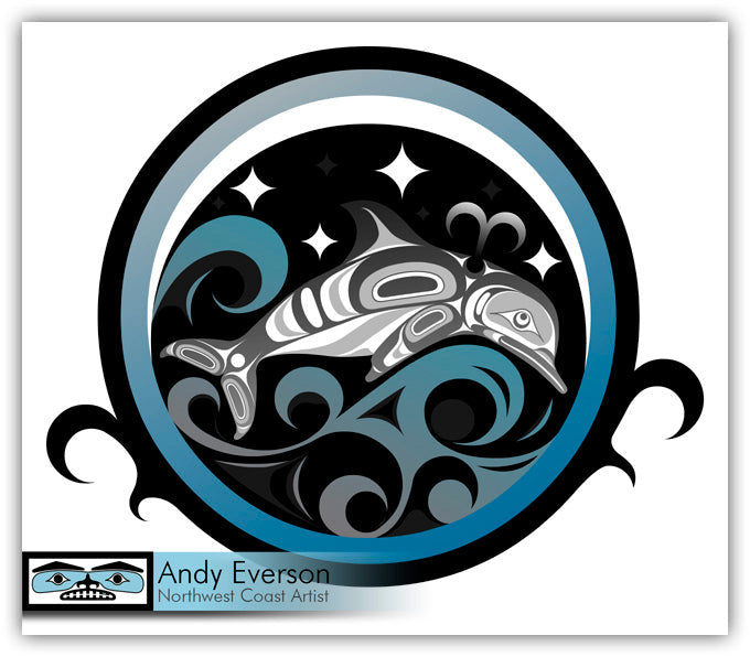 Native fine art print called Wave Dancer by contemporary indigenous artist Andy Everson