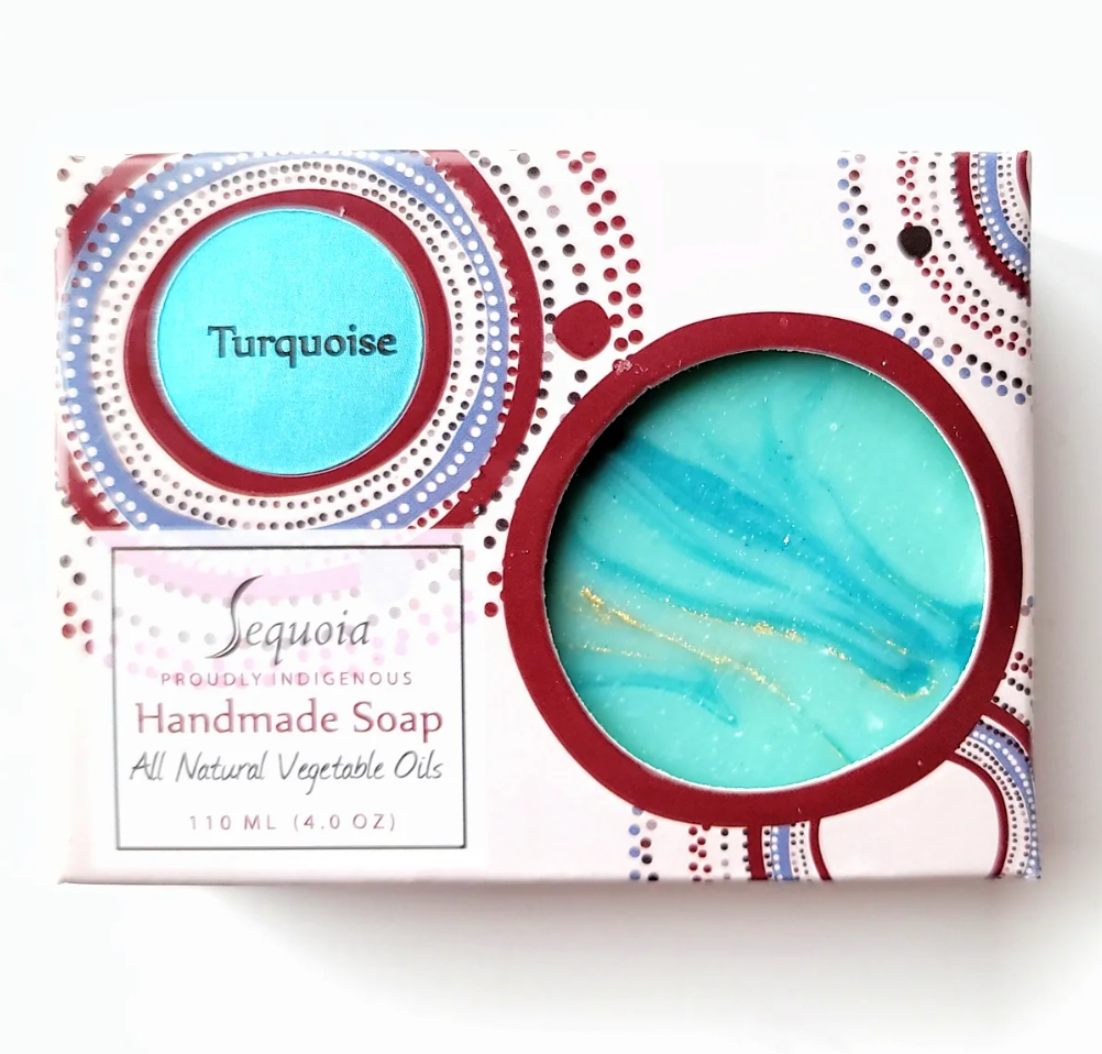 Close up of Sequoia soaps by indigenous artist 13