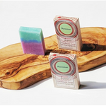 Close up of Sequoia soaps by indigenous artist 19