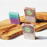 Close up of Sequoia soaps by indigenous artist 19