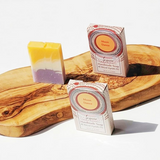Close up of Sequoia soaps by indigenous artist 21