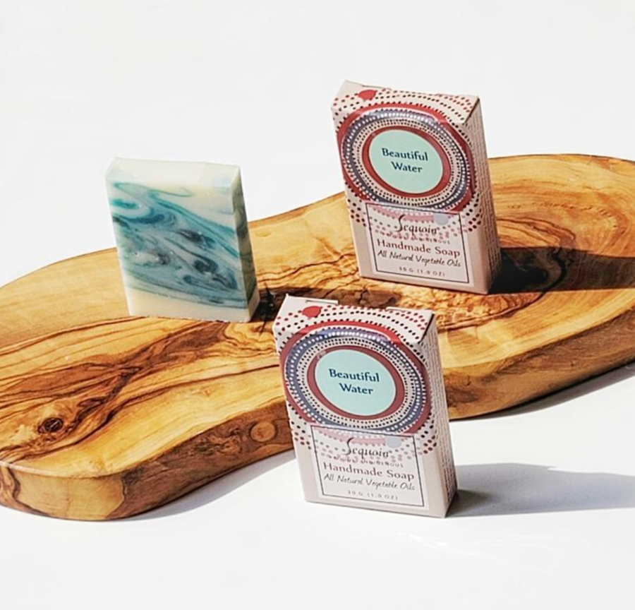 Close up of Sequoia soaps by indigenous artist 23
