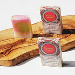 Close up of Sequoia soaps by indigenous artist 24