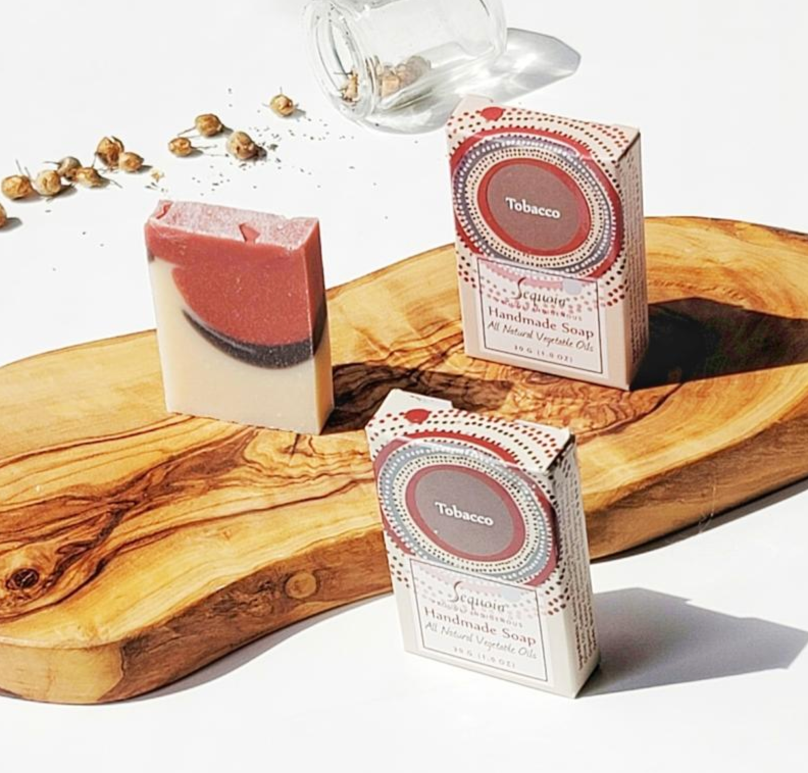 Close up of Sequoia soaps by indigenous artist 25