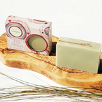 Close up of Sequoia soaps by indigenous artist