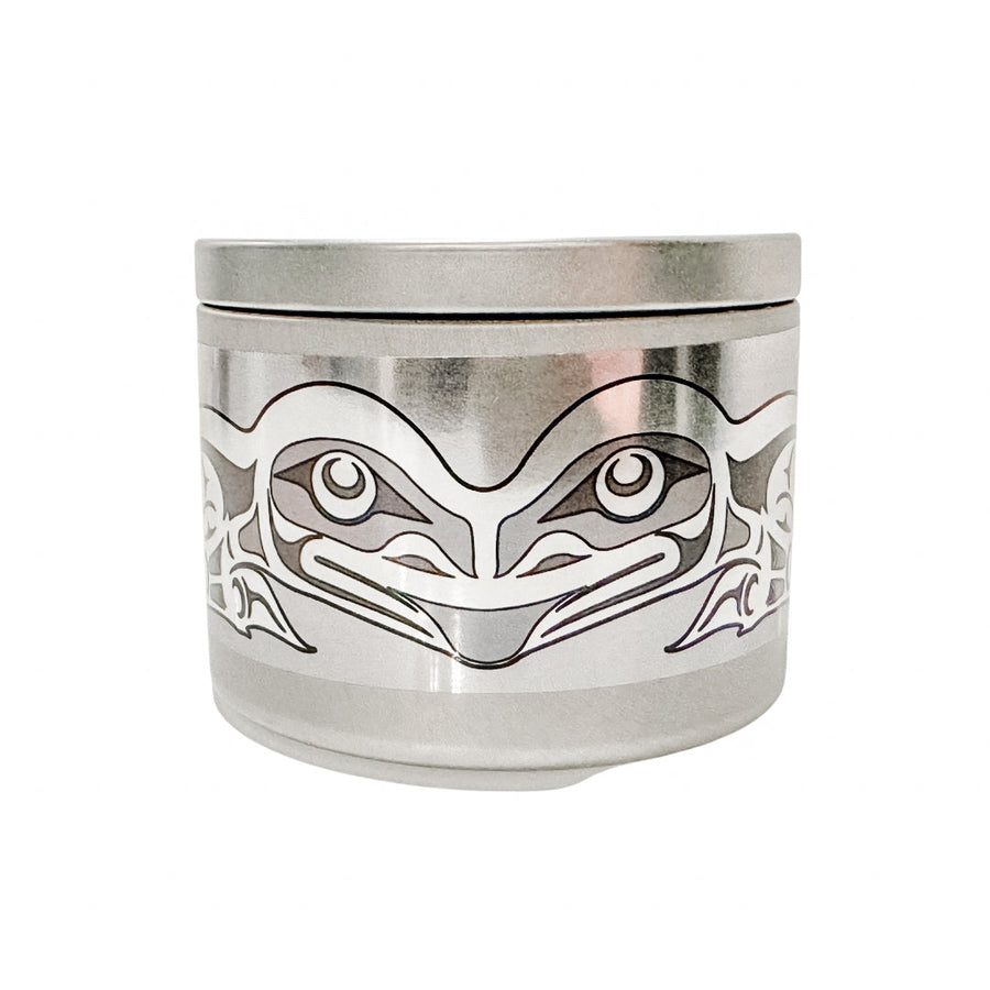 Close up of Illuminated Intentions candle collection by indigenous artist 6