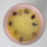 Close up of candle collection by indigenous artist design top