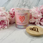 Close up of candle collection by indigenous artist heart 2