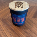 Close up of candle collection by indigenous artist design