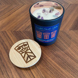 Close up of candle collection by indigenous artist design 3