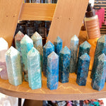Close up of crystal polished points by indigenous artist 2