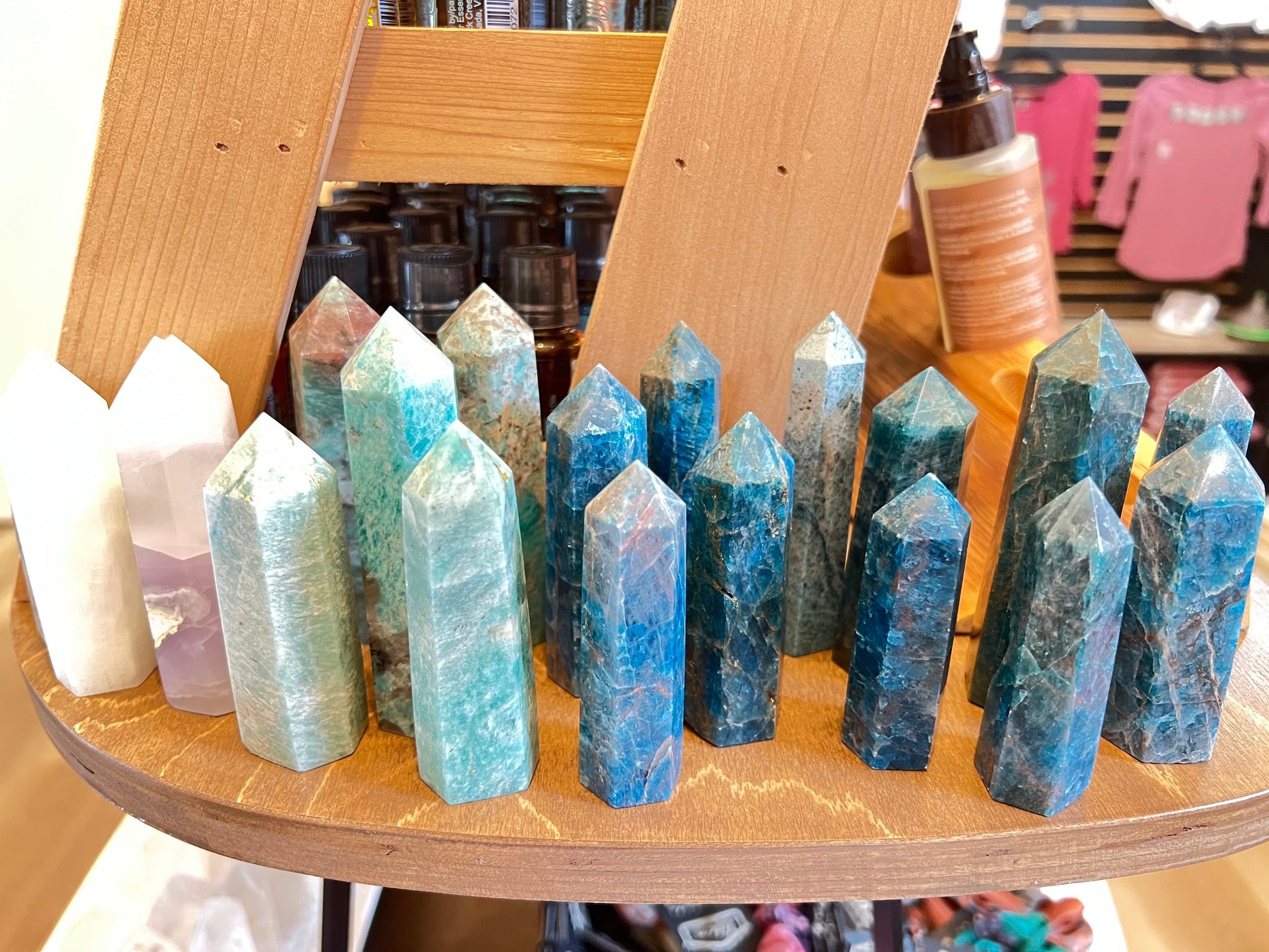 Close up of crystal polished points by indigenous artist 2