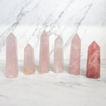 Close up of crystal polished points by indigenous artist