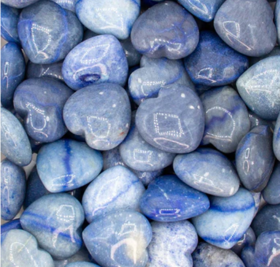 Close up of heart shaped crystals and stones by indigenous artist 10
