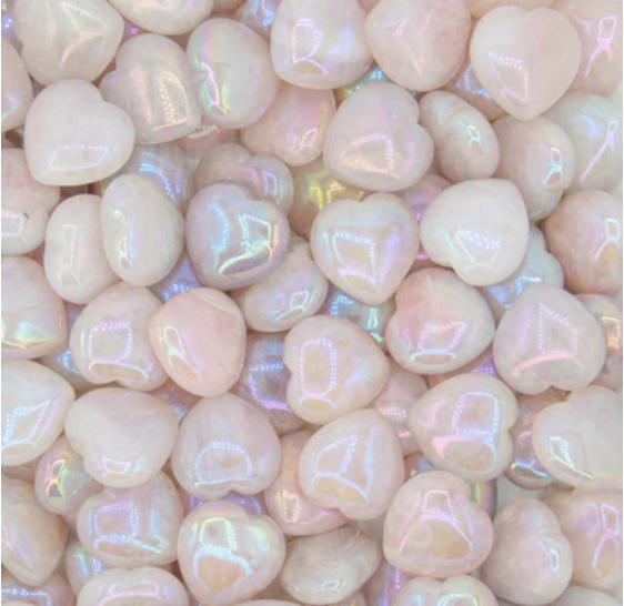 Close up of heart shaped crystals and stones by indigenous artist 11