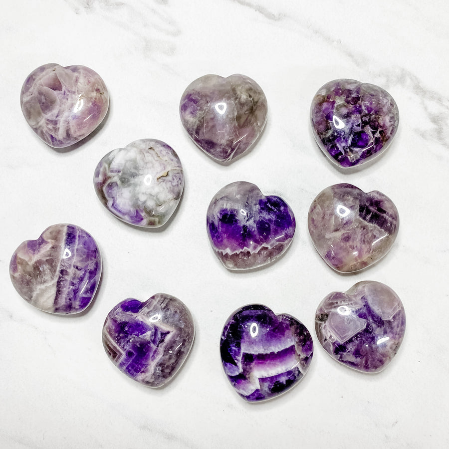 Close up of heart shaped crystals and stones by indigenous artist 5