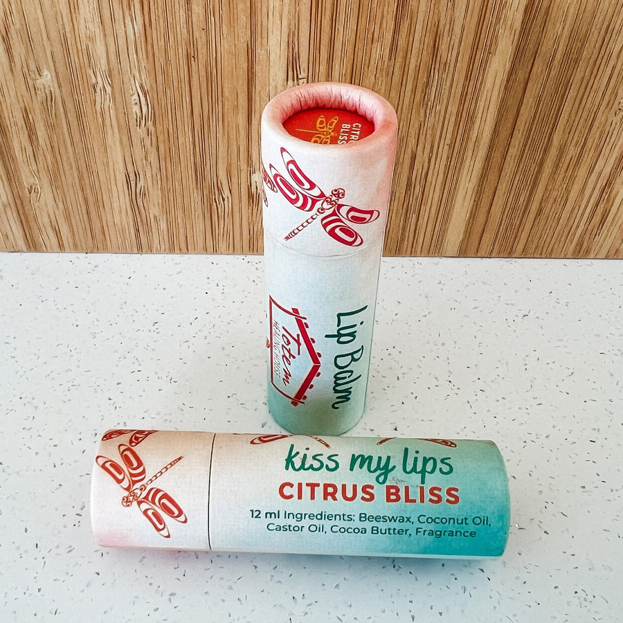 Close up of Totem healing house lip balm by indigenous artist 2