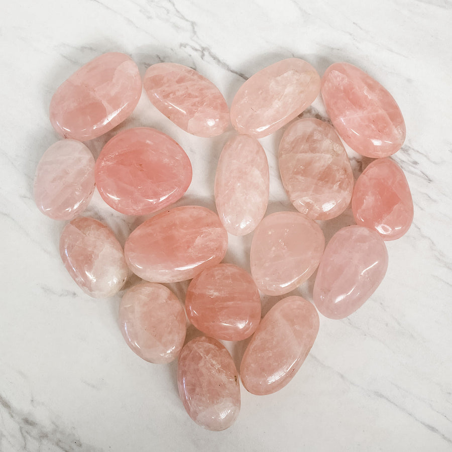 Close up of rose quartz stone by indigenous artist
