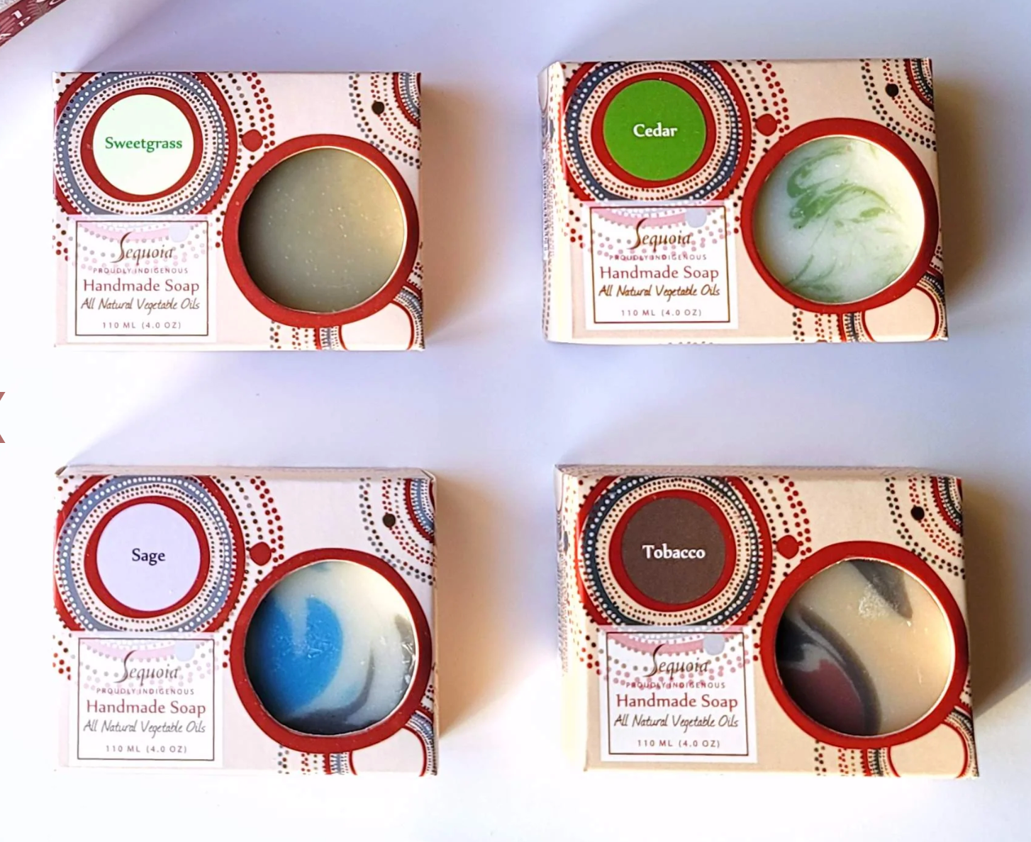 Close up of Sequoia soap gift sets by indigenous artist 4