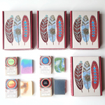 Close up of Sequoia soap gift sets by indigenous artist