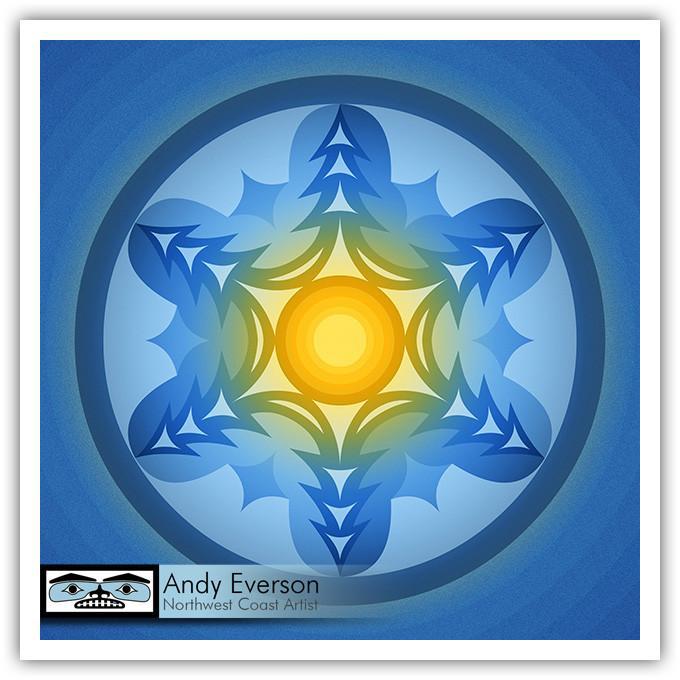 Native fine art print called Winter Solstice by indigenous artist Andy Everson