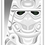 Native fine art print called Winter Warrior by indigenous artist Andy Everson