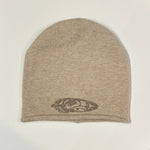 womens cashmere winter hat created by indigenous artist in cream